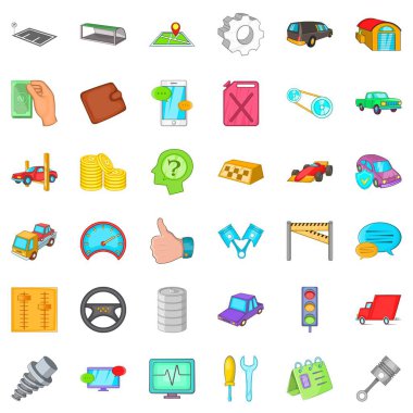 Otomatik onarım Icons set, karikatür tarzı