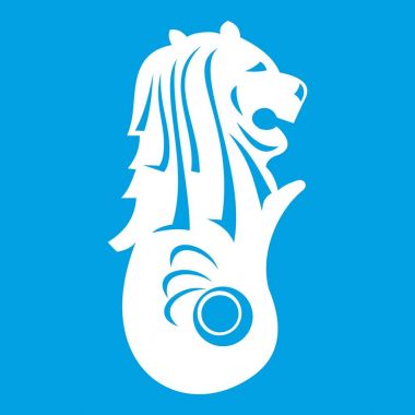 Merlion heykeli, Singapur simgesi Beyaz