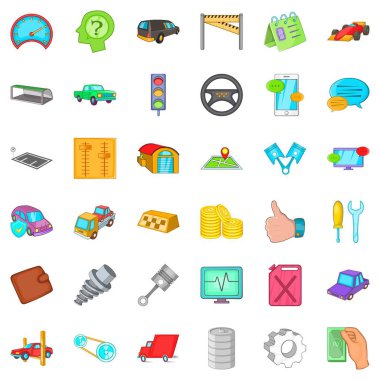 Onarım aracı Icons set, karikatür tarzı