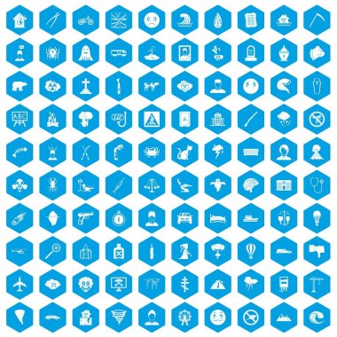 100 fobiler simgeleri mavi ayarla