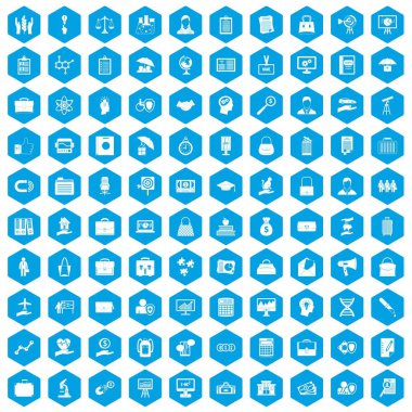 100 portföy simgeleri mavi ayarla