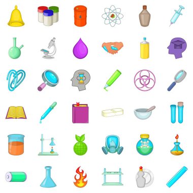 Bilim Icons set, karikatür tarzı