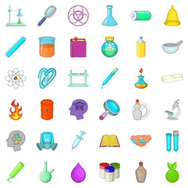 Laboratuvar Icons set, karikatür tarzı