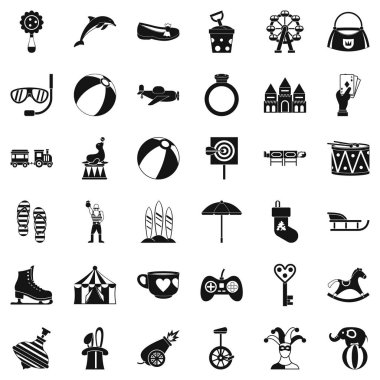 Çocuk Icons set, basit tarzı