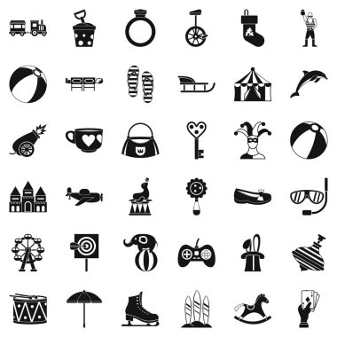 Çocuk oyuncak Icons set, basit tarzı