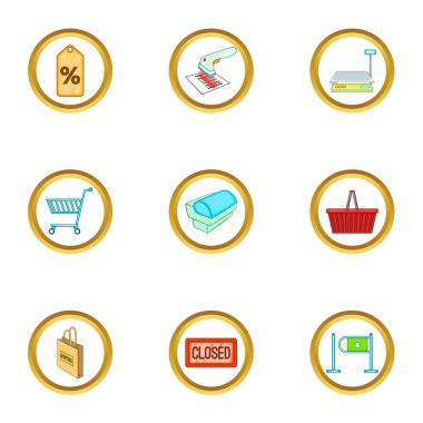 Satınalma Icons set, karikatür tarzı