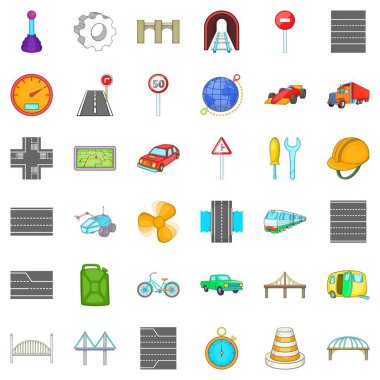 Yol Icons set, karikatür tarzı