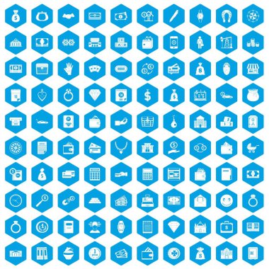 100 depozito simgeleri mavi ayarla