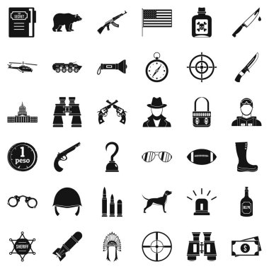 Silah Icons set, basit tarzı