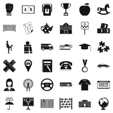 Taksi Icons set, basit tarzı