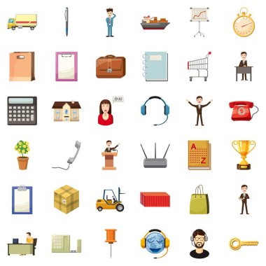 İşkadını Icons set, karikatür tarzı