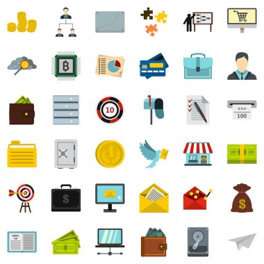 İş İkonları/Simgeleri ayarla, stil düz