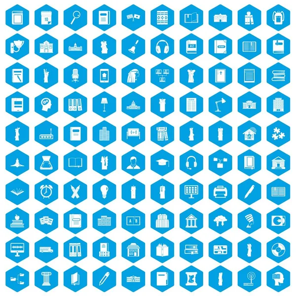 100 kitaplık simgeleri mavi ayarla