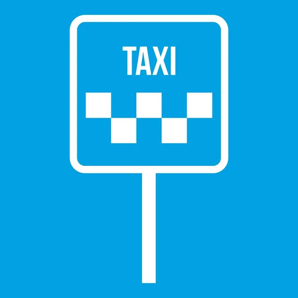 Teken taxi pictogram wit — Stockvector