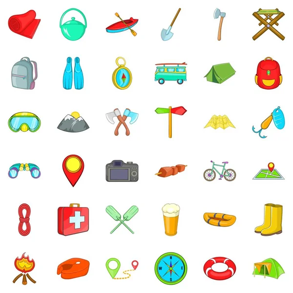 Orman Icons set, karikatür tarzı yürüyüş