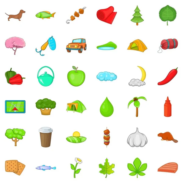 Doğa spor Icons set, karikatür tarzı