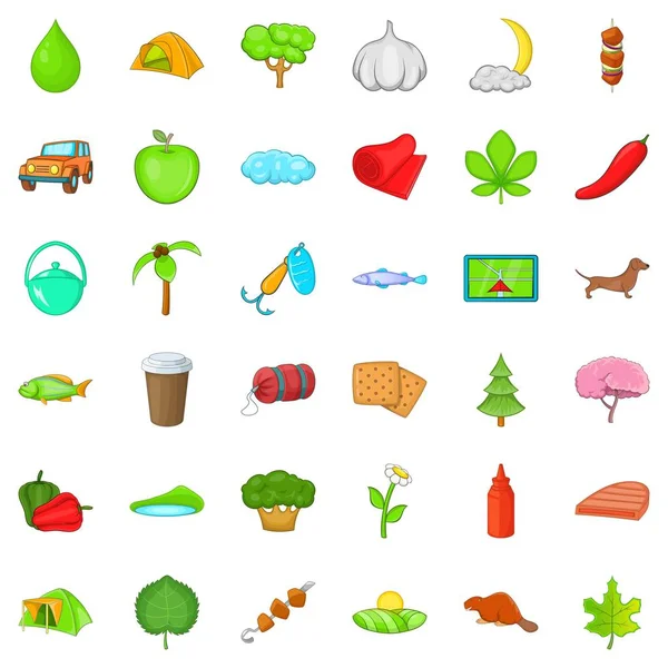 Doğa gıda Icons set, karikatür tarzı