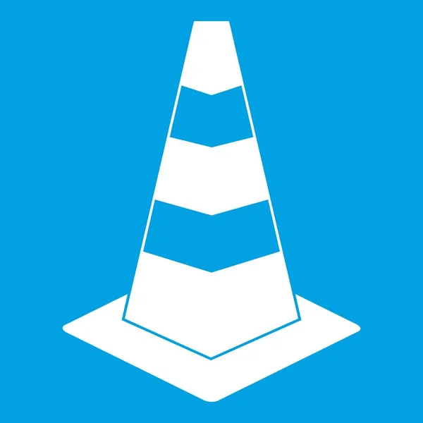 Traffic cone icon white — Stock Vector