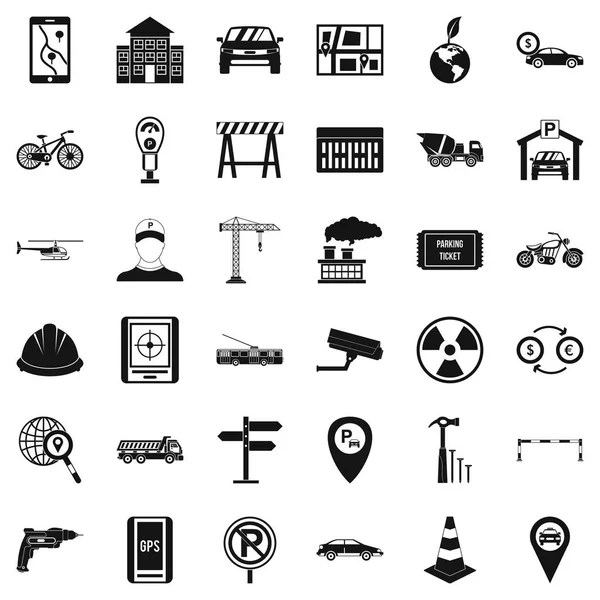 Araba gps Icons set, basit tarzı