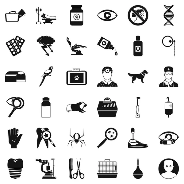 Veteriner Icons set, basit tarzı