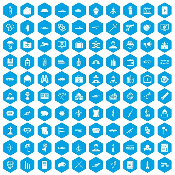 100 askeri simgeleri mavi ayarla