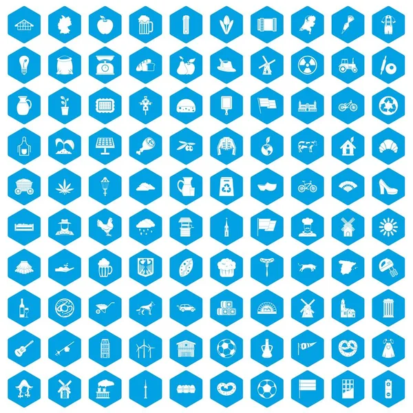 100 değirmen simgeleri mavi ayarla