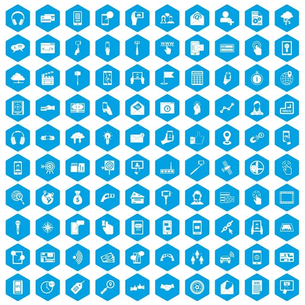 100 telefon simgeleri mavi ayarla