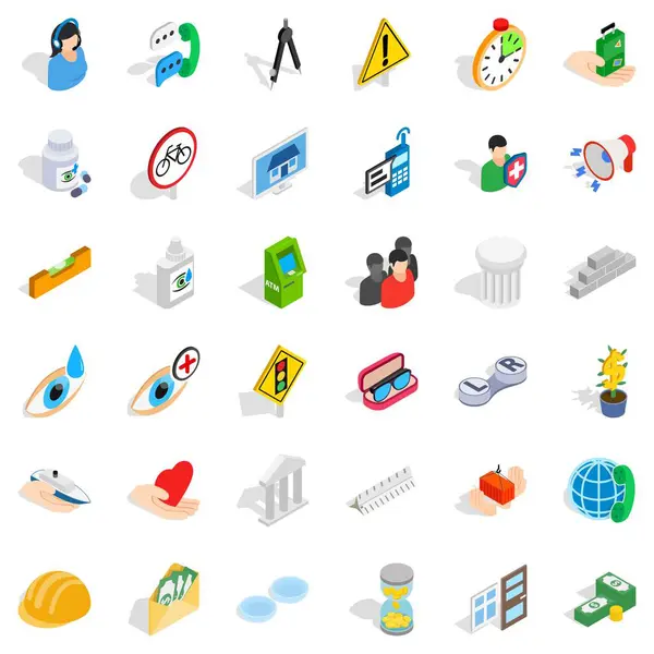 Icons set, izometrik stil bakım