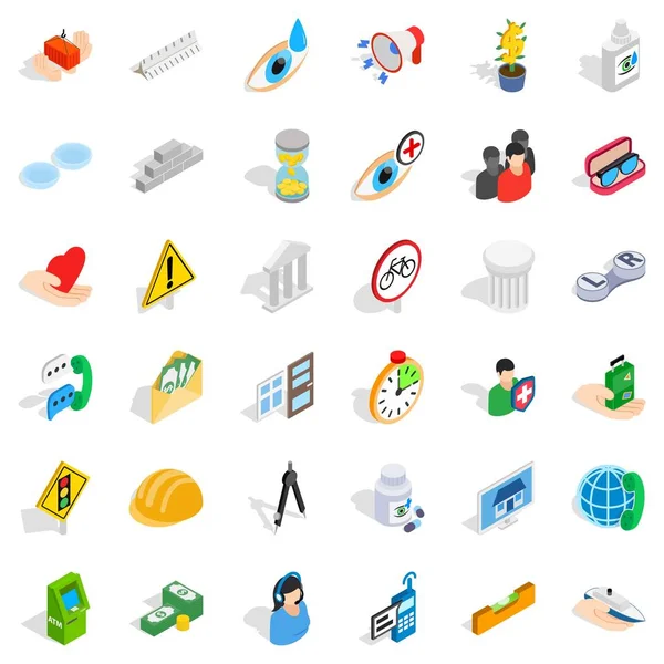 Farklı bakım Icons set, izometrik stili