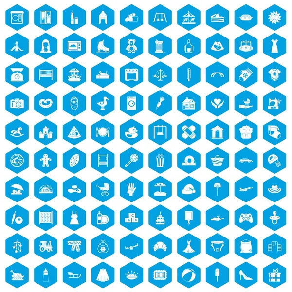 100 annelik simgeleri mavi ayarla