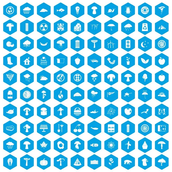 100 simgeleri mavi ayarla mantar