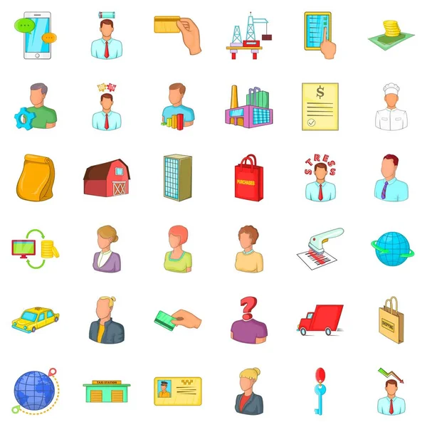 Para kariyer Icons set, karikatür tarzı