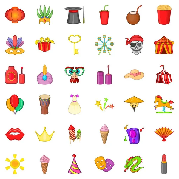 Karnaval Icons set, karikatür tarzı