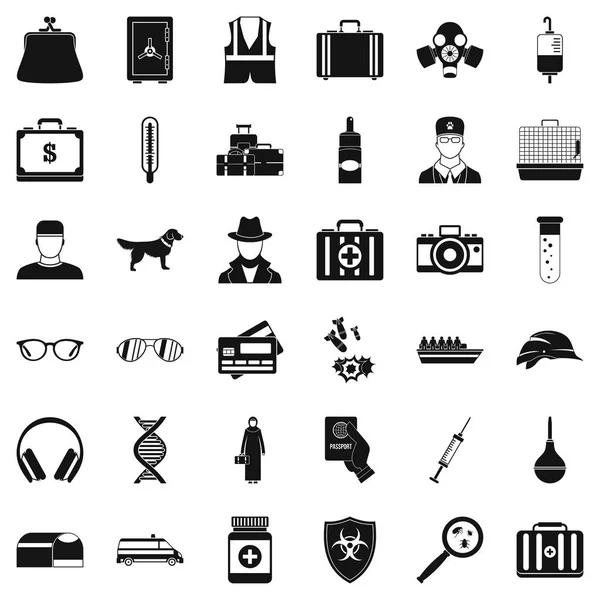 Gebeurt iconen set, eenvoudige stijl — Stockvector