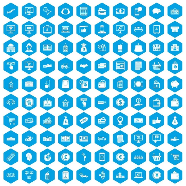 100 ödeme simgeleri mavi ayarla