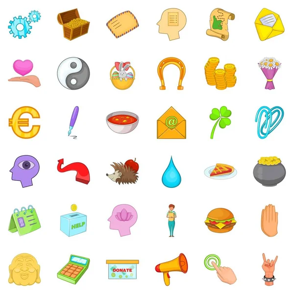 Sadaka çalışma Icons set, karikatür tarzı