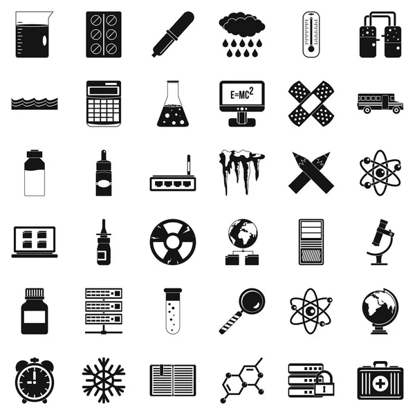 Conjunto de iconos de laboratorio, estilo simple — Archivo Imágenes Vectoriales