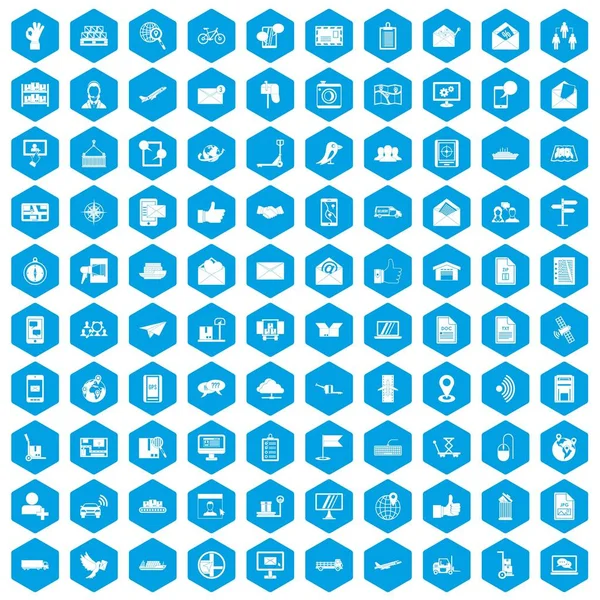 100 post ve posta simgeleri mavi ayarla