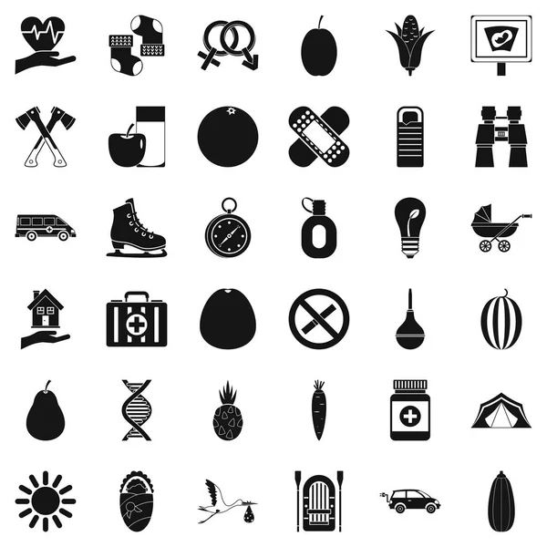 Çocuk sağlığı Icons set, basit tarzı