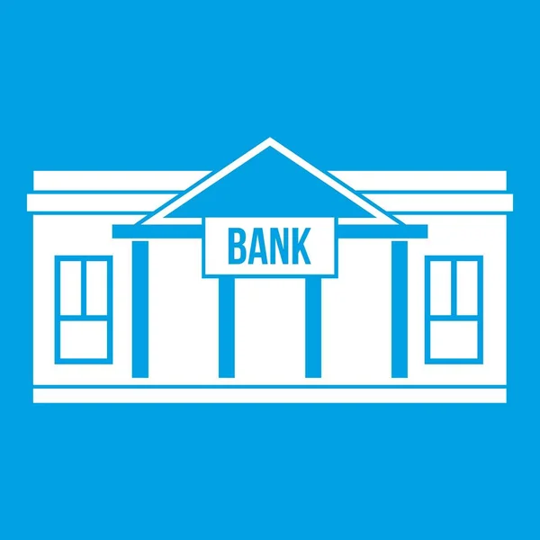 Bank building icon white — Stock Vector