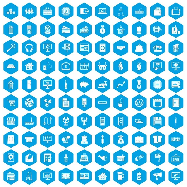 100 satış simgeleri mavi ayarla