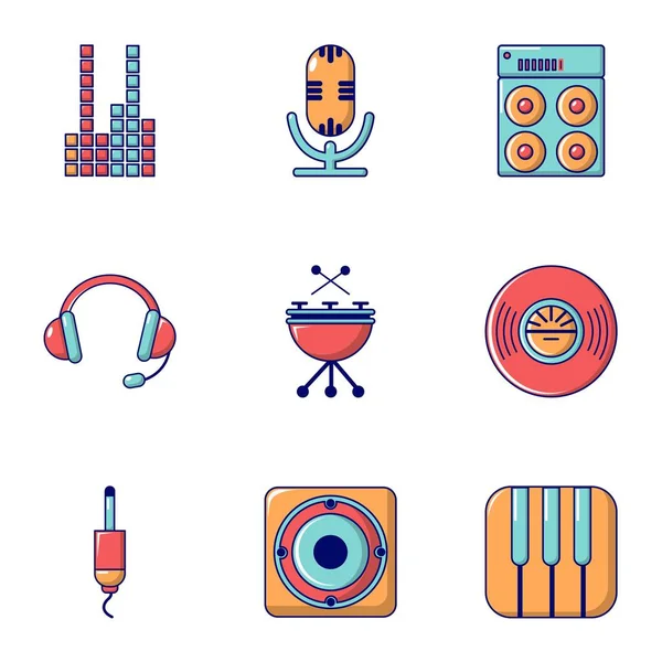 Icons set, düz stil üreten ses