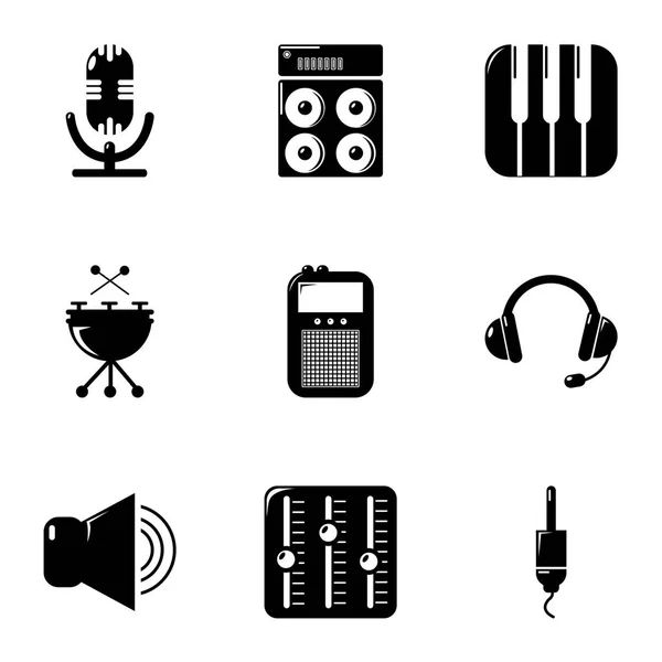 Ensemble d'icônes sonores, style simple — Image vectorielle