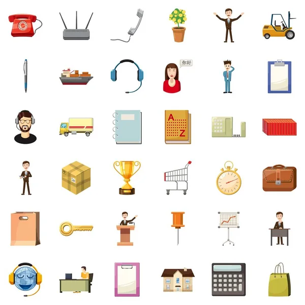 İşadamı Icons set, karikatür tarzı