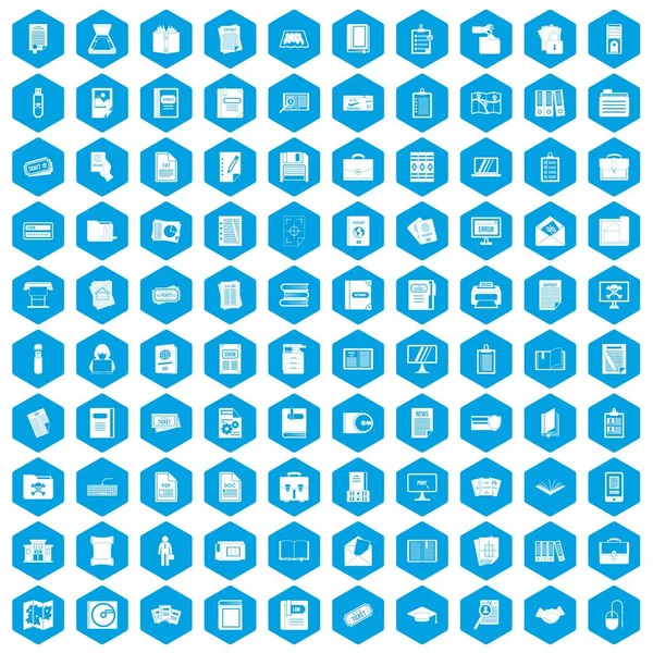 100 belge simgeleri mavi ayarla