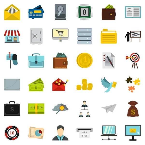 İş sözleşmesi simgeler ayarla, stil düz