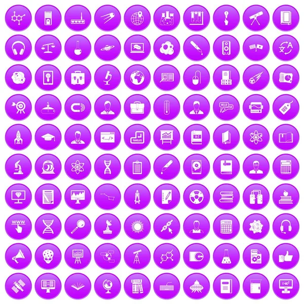 100 araştırmacı bilim simgeler mor ayarla