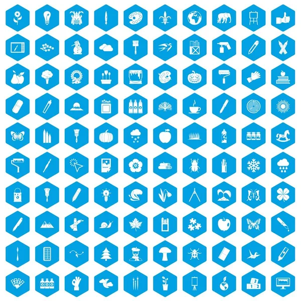 Mavi 100 eko tasarım Icons set