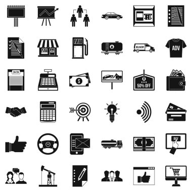 İşadamı Icons set, basit tarzı