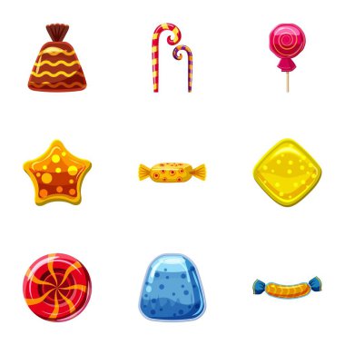 Tatlılar Icons set, karikatür tarzı